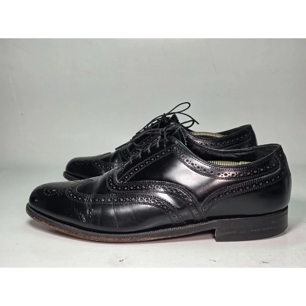Florsheim‎ Lexington Oxford Men's Dress Shoes Size 9.5 3E Black Leather Wingtip